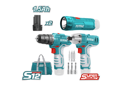 COMBO TALADRO + ATORNILLADOR + LINTERNA 12V TOTAL TKLI12031