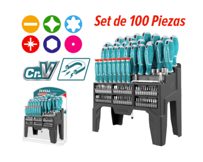 SET DESTORNILLADORES 100 PIEZAS TOTAL THT2506100
