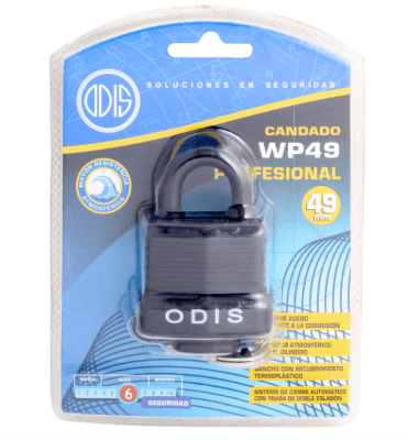 CANDADO ODIS WATERPROOF 49MM CON LLAVE