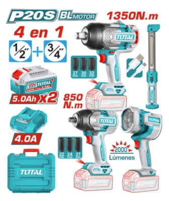Kit Llaves de Impacto Inalámbrica 1350nm + 850nm + Lámparas