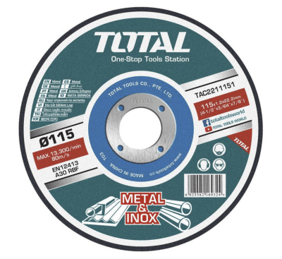 DISCO DE CORTE METAL 115 X 1,2 X 22.2MM TOTAL