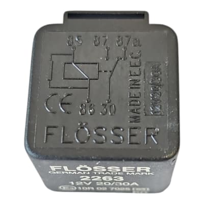 RELAY FLOSSER 2263 12V 20/30AMP 5 PATAS CON RESISTENCIA