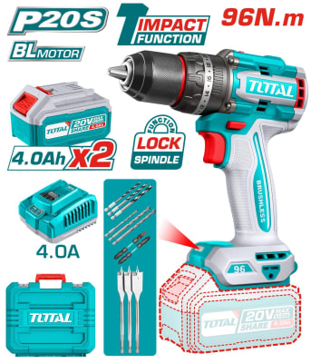 TALADRO INALAMBRICO IMPACTO 13MM 20V 96NM KIT TDLI20968