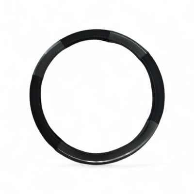 CUBRE VOLANTE CAMION NEGRO/GRIS LINEA CROMADA 45CM1