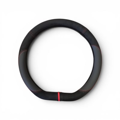 CUBRE VOLANTE TIPO D NEGRO DETALLE ROJO1