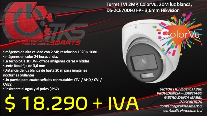 turret tvi 2mp colorvu 20m luz blanca ds 2ce70df0t pf 3 6mm hikvision turret tvi 2mp colorvu 20m luz blanca ds 2ce70df0t pf 3 6mm hikvision