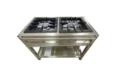 Cocina Industrial 2 Hornillas Parrillas de Hierro Fundido Teflonado Cocina Industrial 2 Hornillas Parrillas de Hierro Fundido Teflonado