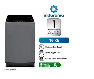 LAVADORA INDURAMA LRI-16DGR 16 KILOS CARGA SUPERIOR F451