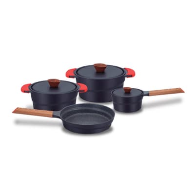 JUEGO DE OLLAS RECORD BAMBU ALUMINIO FUNDIDO 7PZ F9.6