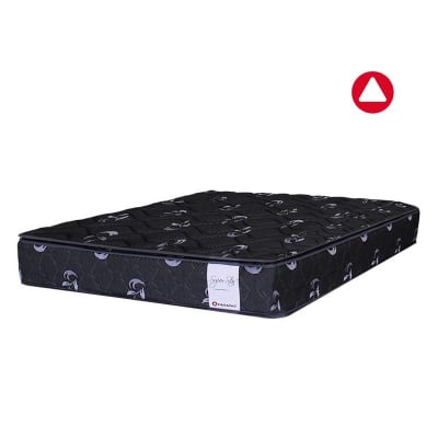 COLCHON 2 PLAZAS SUPER STAR NEGRO PARAISO RESORTE 2 ALMOHADAS 1 PROTECTOR