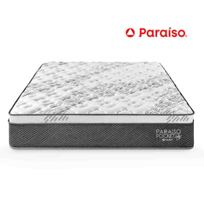 COLCHON 2 PLAZAS POCKET STAR PARAISO 494 RESORTES 2 ALMOHADAS 1 PROTECTOR