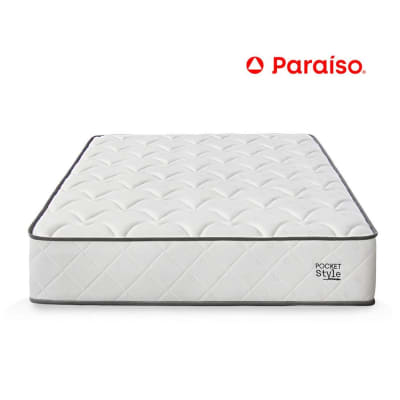 COLCHON 1.5 PLAZAS POCKET STYLE PARAISO 364 RESORTE 1 ALMOHADA 1 PROTECTOR
