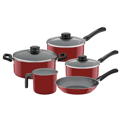 Juego de ollas Tramontina Loreto 5 piezas aluminio con revestimiento interno de antiadherente t/v f51