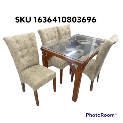 COMEDOR RECTANGULAR NATURAL RAFA 4 SILLAS ARABE PATA LEON F601