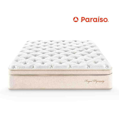 COLCHON QUEEN ROYAL DYNASTY PARAISO 748 RESORTES 2 ALMOHADAS VISCOELASTICAS 1 PROTECTOR