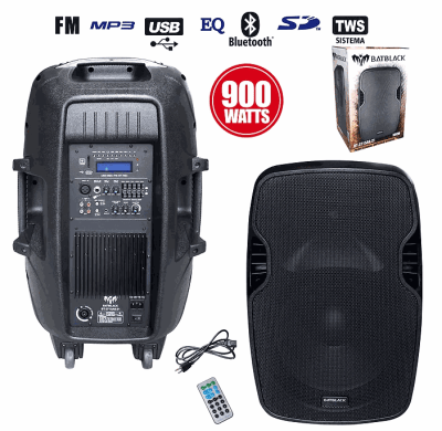 PARLANTE AMPLIFICADO BATBLACK BT-3715A6-21 15