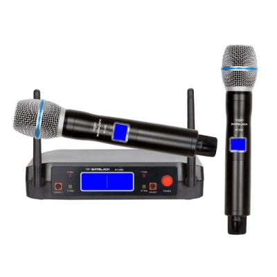 MICRO INALÁMBRICO BATBLACK BT-D9G UHF PROFESIONAL 2 MICROFONOS F61