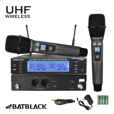 MICROFONO BATBLACK BT-M8822 INALAMBRICO UHF F8.301