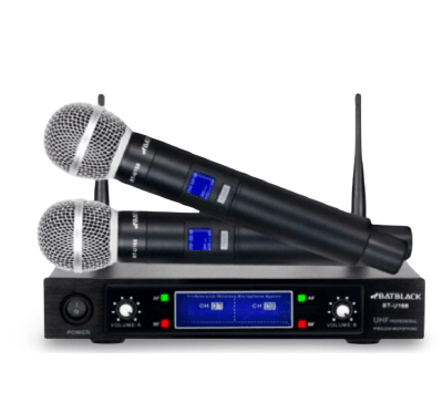 MICROFONO INALAMBRICO BT-U168 BATBLACK UHF DOBLE C/DISPLAY2