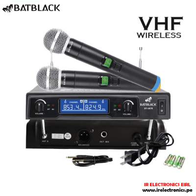MICROFONO INALAMBRICO BATBLACK BT-V67R VHF DOBLE C/DISPLAY1