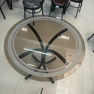 TABLERO COMEDOR REDONDO VIDRIO JARO ARENADO 80 REDONDO1