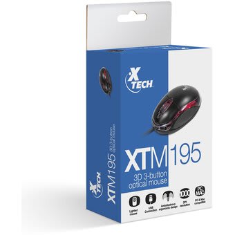 Mouse Xtech Xtm-195 Optico Usb 3 Botones 1000Dpi