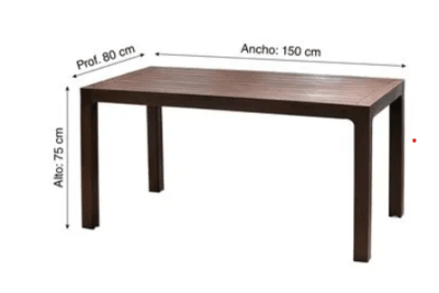 MESA TERRAZA CUADRANGULAR REY ROBLE 150ANX75ALX80FDO F1