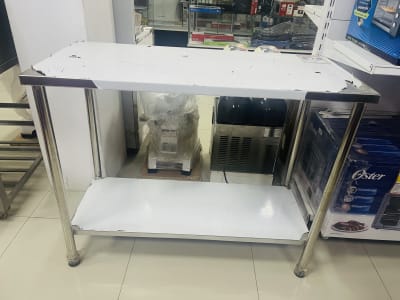 Mesa de trabajo solano 2 niveles 113x52cm acero inoxidable1