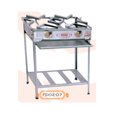 COCINA SEMI INDUSTRIAL 2 HORNILLAS Nº3 FADICC PIE VANESA P/ACERO P/FIJA Q/ALUM F6
