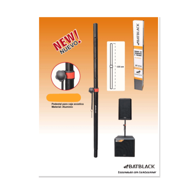 PEDESTAL PARLANTE BAJO Y AEREO BT-S14 BATBLACK F1