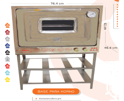 HORNO INDUSTRIAL FADICC FHI01-18 TOTAL ACERO CON DORADOR PIROMETRO REFRACTORIO BASE FBHI-01 F57.14