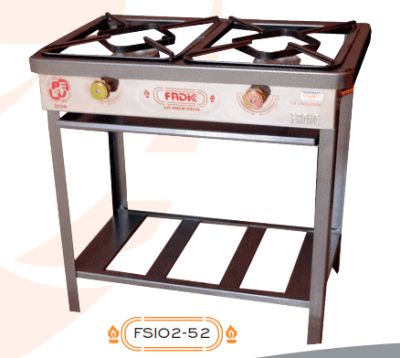 COCINA SEMI INDUSTRIAL 2 HORNILLAS N°3 FADICC FSI02-52 DIVA P/ACERO P/SAC Q/ALUM F8