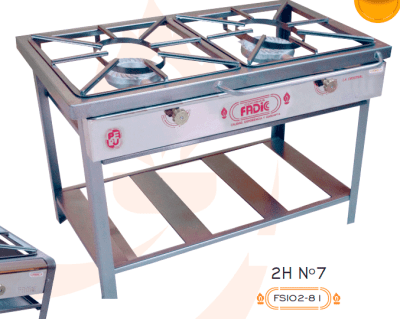 COCINA SEMI INDUSTRIAL 2 HORNILLAS N°7 FSI02-81 ADICC P/ACER P/SAC Q/ALUM F16