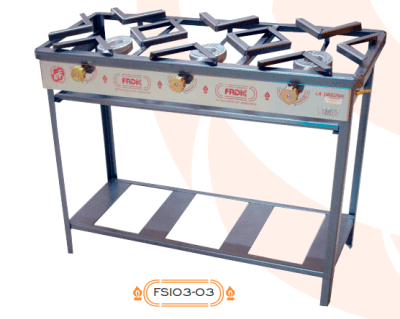 COCINA SEMI INDUSTRIAL FADICC FSI03-03 N°3  3 HORNILLAS ECONOMICA Q/AL P/AC F101