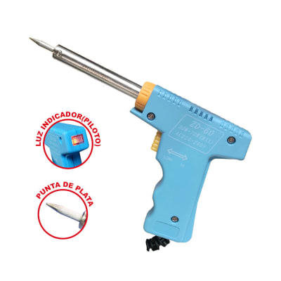 Cautín Tipo Pistola Takema ZD-60/B3 30w-70w Punta De Plata F0.30