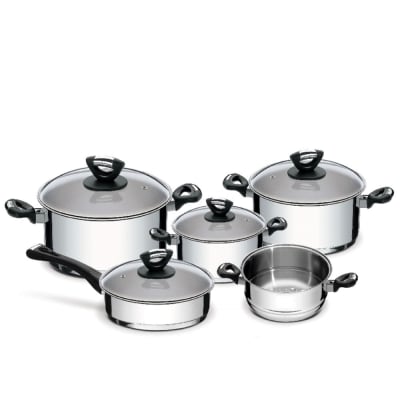 Juego de Ollas Tramontina Solar 9 piezas acero inoxidable f251