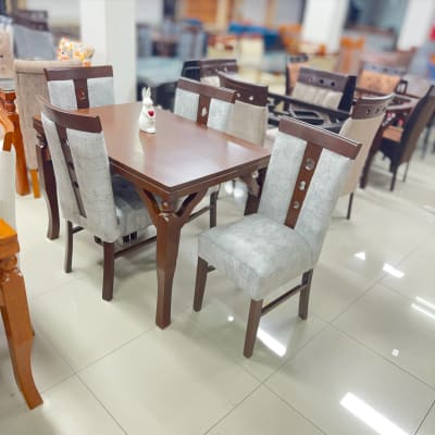 COMEDOR RECTANGULAR NATURAL RAFA 4 SILLAS COPETA MESA MADERA PATA TORNEADA 120X80 F601