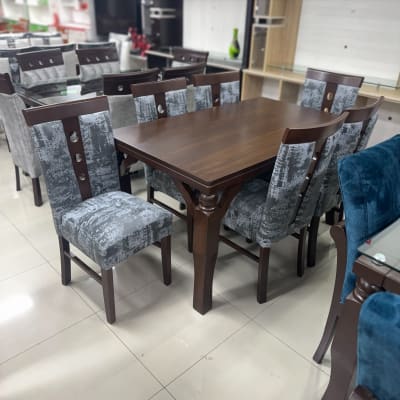 COMEDOR RECTANGULAR NOGAL RAFA 6 SILLAS COPETA MESA MADERA PATA TORNEADA 150X1001