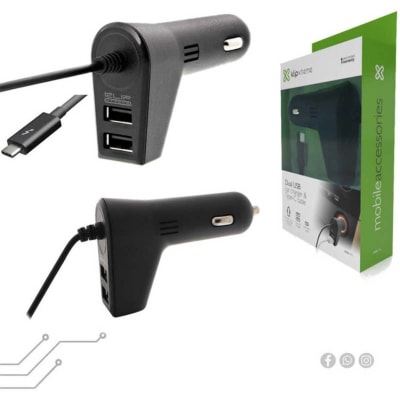 CARGADOR KLIP KMA-111 CAR CHANGER 2XUSB +USB C 01
