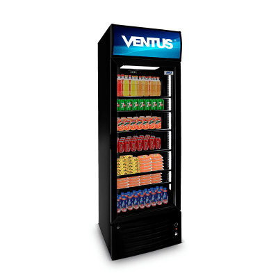 VISICOOLER VENTUS LG-360BLACK 360 LITROS de una puerta de VIDRIO F581