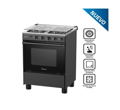 COCINA PIE 4 HORNOLLAS MIDEA MGS24FS2LFABBC-PE F35