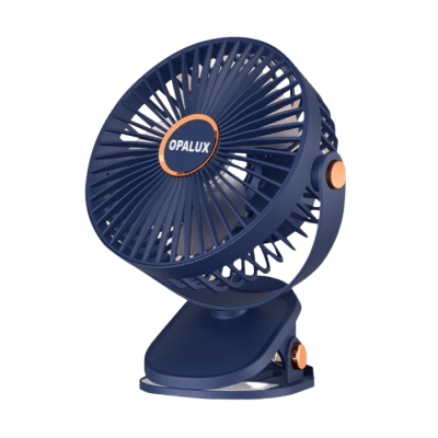 VENTILADOR PORTATIL OPALUX OP-CF60-AZ RECARGABLE C/LUZ LED