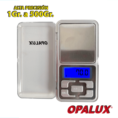 Balanza Digital Opalux OP-1724 Mini 1Gr-500Gr 2 pilas AAA F0.231