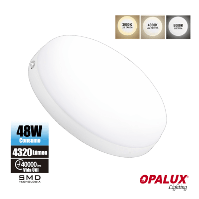 PANEL REDONDO OPALUX OP-48FD-3CCT TORTA 48W TRICOLOR F0.101