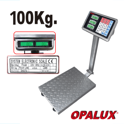 Balanza Con Brazo Opalux Op-9091DD 100KG Electrónica Doble Display F2.281