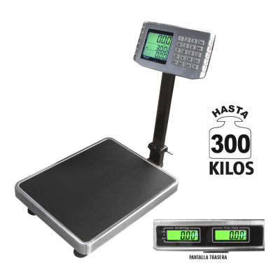 BALANZA DIGITAL OPALUX OP-GS300 300KG CABEZA Y TECLA METAL 43X F4