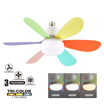 VENTILADOR CON LUZ OPALUX OP-LF40W-CCT E/COLORES 40W TRICOLOR F11