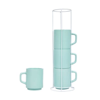 SET DE TAZAS RECORD CERAMICA 4 PIEZAS VR F1