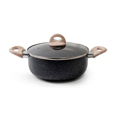 OLLA ANTIADHERENTE RECORD 24CM STONE COLLECTION PROMART TAPA VIDRIO F31