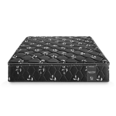 COLCHON QUEEN SUPER STAR NEGRO PARAISO 375 RESORTE 2 ALMOHADAS 1 PROTECTOR1